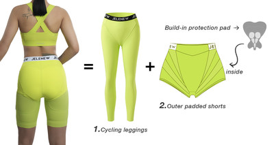 Jelenew 1 1 model outer padded cycling pants will bring women a cycling revolution PR Newswire APAC