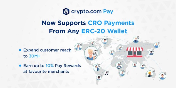 Crypto.com Pay Now Powers CRO Payments From Any ERC-20 Wallet.