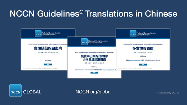Hiện đã có các khuyến nghị bằng điều trị ung thư hàng đầu tiếng Trung cập nhật từ NCCN