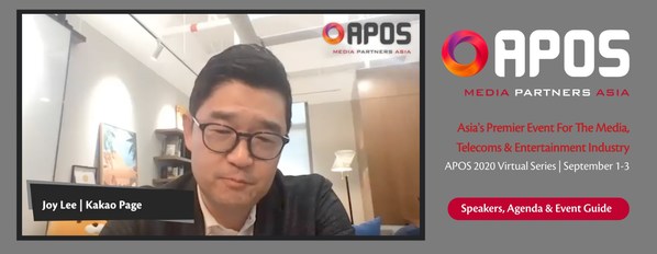 Lee Jinsoo, CEO of KakaoPage announces at APOS 2020 that Korea’s No. 1 story entertainment company intends to establish a global network across the U.S., China, and Southeast Asia by 2022