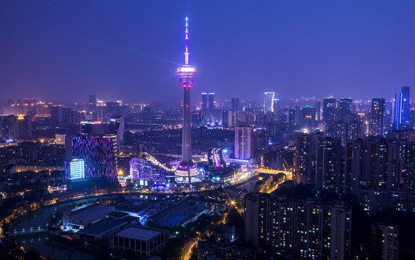 The night scene of Chengdu