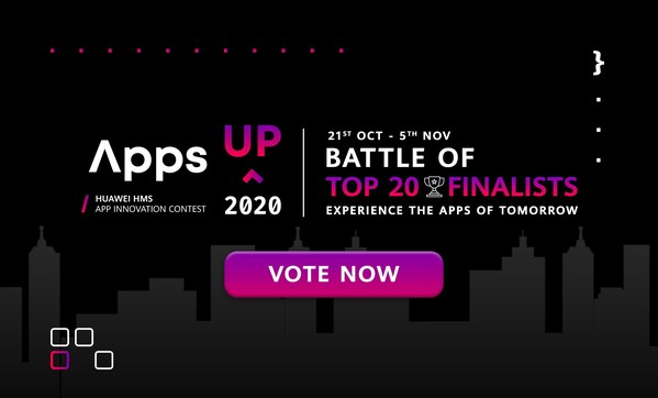 Huawei Mobile Services Asia Pacific announced the top 20 finalists for AppsUP 2020, Huawei HMS App Innovation Contest, and these shortlisted apps are now open for public voting. From 21 October to 5 November, public can view and cast a vote for their favourite apps at the contest website (https://bit.ly/AppsUP-APAC). The judges' scores weigh 80% of the final result, while the public votes accounts for the remaining 20%. The app with the most votes will also be the winner of "Most Popular App".