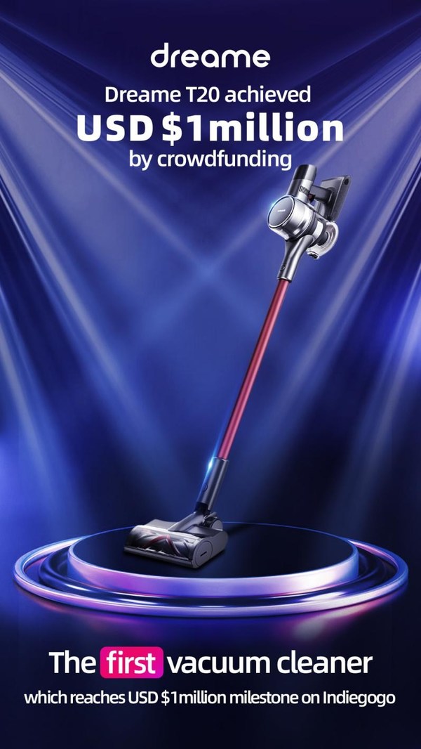 Dreame Technology Raises Over $1M for T20 Cordless Vacuum Cleaner