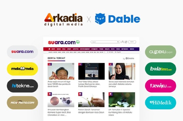 Dable Bermitra dengan Arkadia Digital Media, Sajikan Rekomendasi Konten Personal