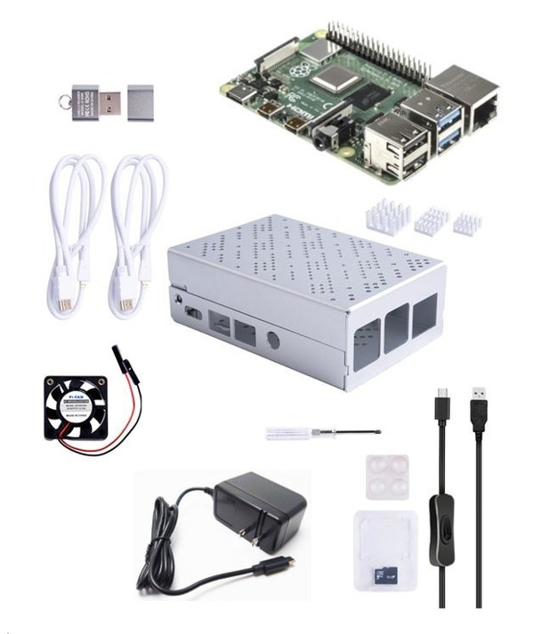 คำบรรยายภาพ อุปกรณ์เริ่มต้นสำหรับ Raspberry Pi 4