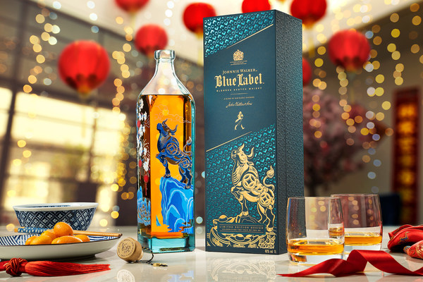 The new Johnnie Walker Blue Label Chinese New Year limited edition bottle and pack.