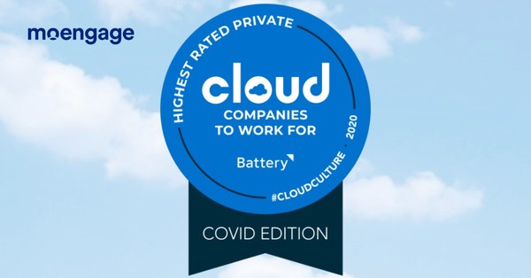 MoEngage Awarded Highest Rated Private Cloud Computing Company to Work for During the COVID Crisis