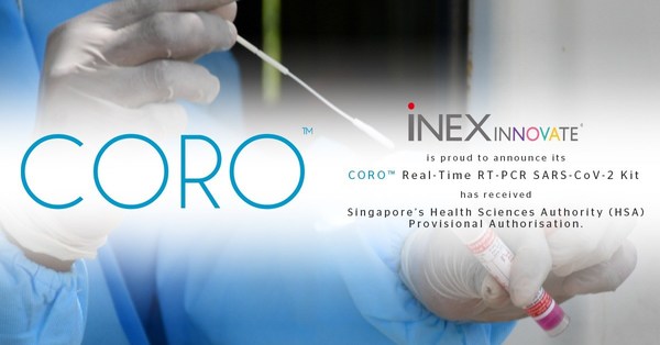 INEX Innovate announces its CORO Real Time RT-PCR SARS-CoV-2 kit has received Provisional Authorisation from Singapore's Health Sciences Authority