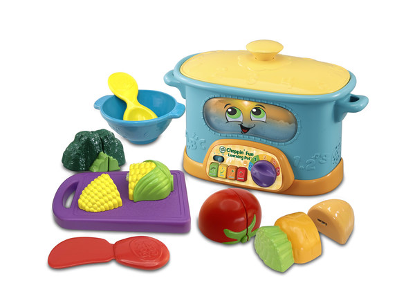 VTech’s newly launched eco-friendly products include the Choppin' Fun Learning Pot™ with vegetables accessories made from plant-based plastic.