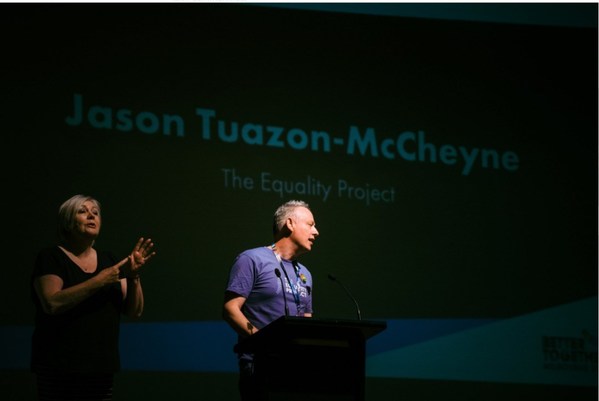 Jason Tuazon-McCheyne, founder of the Equality Project in 2020 Australia's National LGBTQ+ Conference