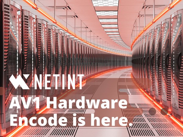 NETINT Announced the World's First Commercially Available Hardware AV1 Encoder for the Data Center. Leveraging next-generation NETINT ASIC technology, Codensity G5 video transcoders will enable up to 100 live 4Kp60 AV1 video streams on a standard x86 or Arm-based server. The Codensity G5 ASIC combines superior AV1, AVIF, HEVC, and H.264 real-time encoding with support for 8K HDR including Dolby Vision, and hardware acceleration for video intelligence, ML and AI applications and services.
