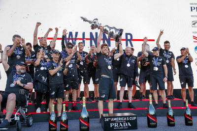 Emirates Team New Zealand celebrating their victory