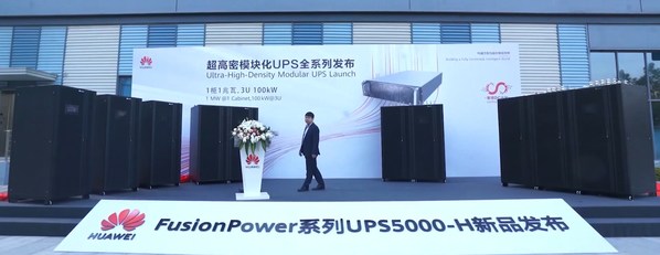 Huawei launched an ultra-high-density modular UPS product series - UPS5000-H - that uses a new 100 kVA/3 U ultra-high-density hot-swappable power modules