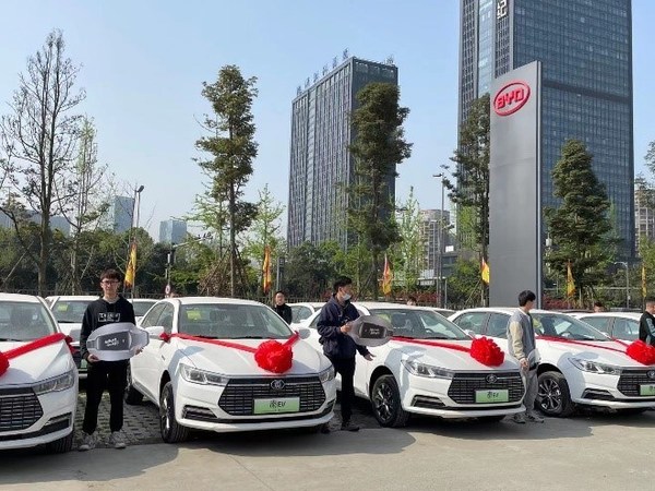 The latest EVs delivered by BYD to Senmiao in Chengdu. Source: Senmiao Technology Limited