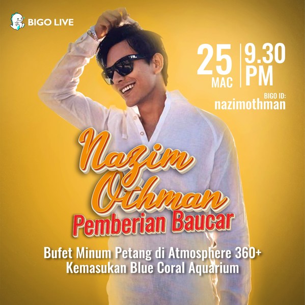 Terkenal dengan drama ‘Dejavu di Kinabalu’ Pelakon-Penyanyi Malaysia, Nazim Othman Akan Mengadakan Siaran Langsung Interaktif Selama Dua Malam Eksklusif di Bigo Live