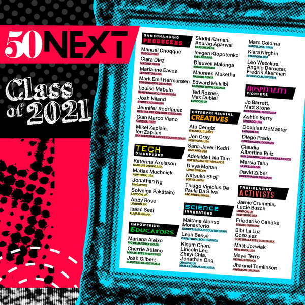 The inaugural 50 Next list, created by the organisation behind The World’s 50 Best Restaurants.