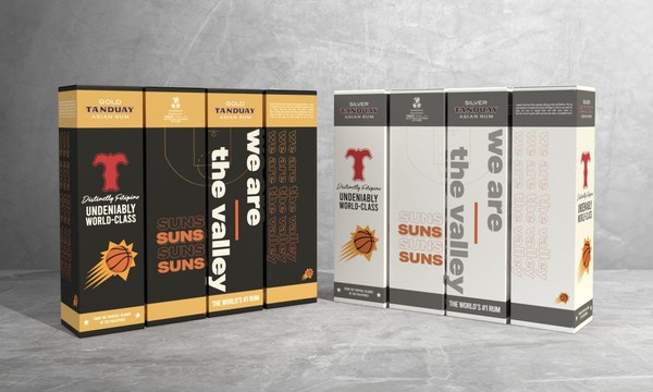 Tanduay products in co-branded packaging with the Phoenix Suns are available in Arizona in celebration of the partnership.