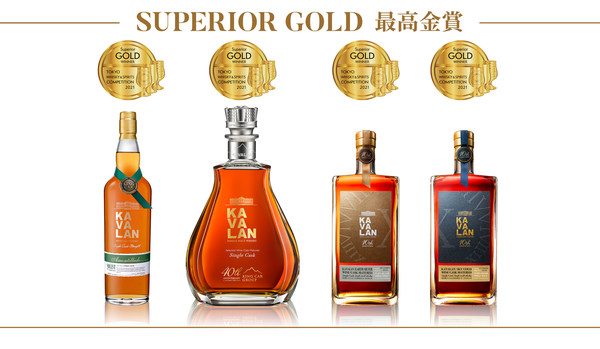 Kavalan awarded a record 4 Superior Golds in 2021 TWSC
