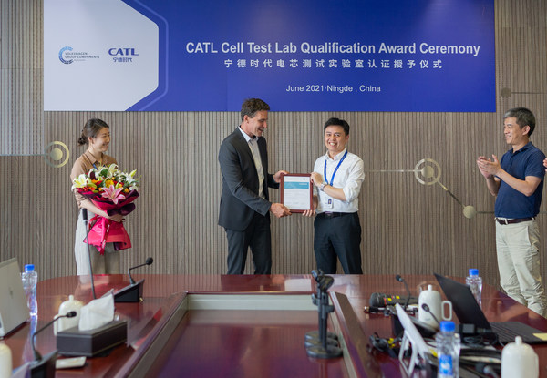 CATL becomes the first cell manufacturer received Volkswagen Group's test lab qualification certificate in the world