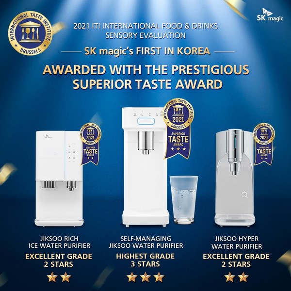 JIKSOO water purifiers by SK magic awarded with highest grade of ITI Superior Taste Award 2021