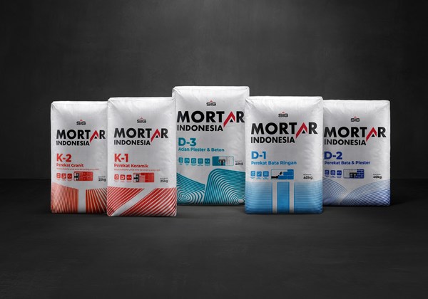 Mortar Indonesia comprises 5 product variants, namely Mortar Indonesia Thin Bed Adhesive (D-1), Mortar Indonesia Plaster & Brick Adhesive (D-2), Mortar Indonesia Concrete Skim Coat (D-3), Mortar Indonesia Ceramic Tile Adhesive (K-1) and Mortar Indonesia Granite Tile Adhesive (K-2).