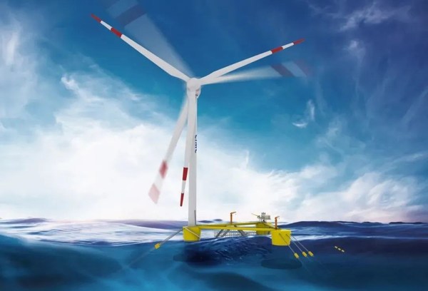 中集来福士自主设计研发的“凤凰”海上浮式风机