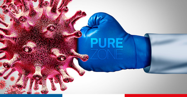 PURE ZONE® 保护膜对 SARS-CoV-2*（导致 COVID-19* 的毒株）的有效抵抗率高达 97%