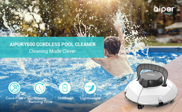 Aiper Smart AIPURY600 Cordless Pool-Cleaner Leads Industry with Most Innovative Cordless Robot Technology