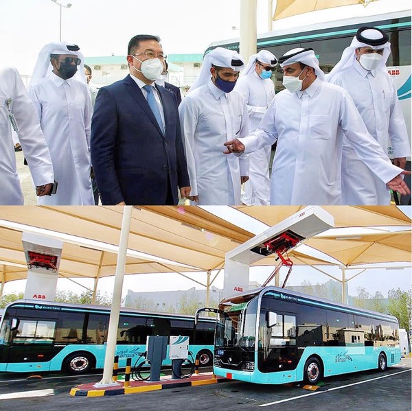 首批電動客車亮相卡塔爾，宇通助力卡塔爾建設綠色交通體系