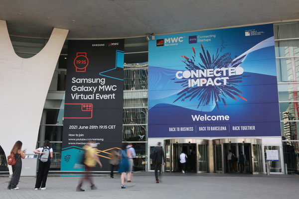 Entrance to MWC21 in Barcelona