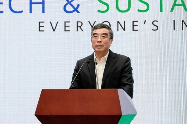 Huawei's Chairman Liang Hua speaks at the Tech & Sustainability: Everyone's Included forum