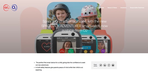UK's largest mobile operator O2 commences selling Spacetalk Adventurer overnight