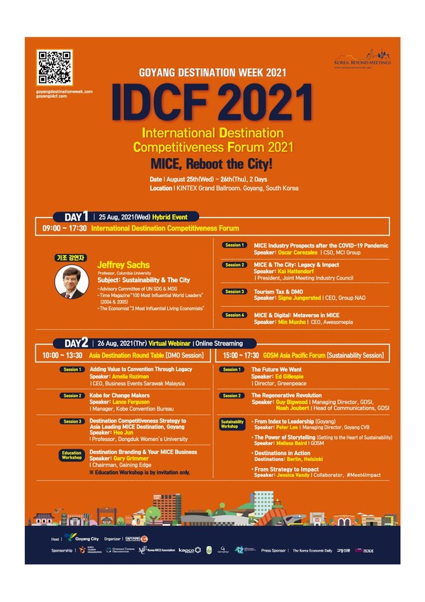 Invitation to International Destination Competitiveness Forum 2021: A Hybrid MICE Event Held in Goyang City, South Korea