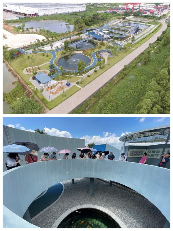 各界代表参观李锦记新会生产基地“人工湿地公园”