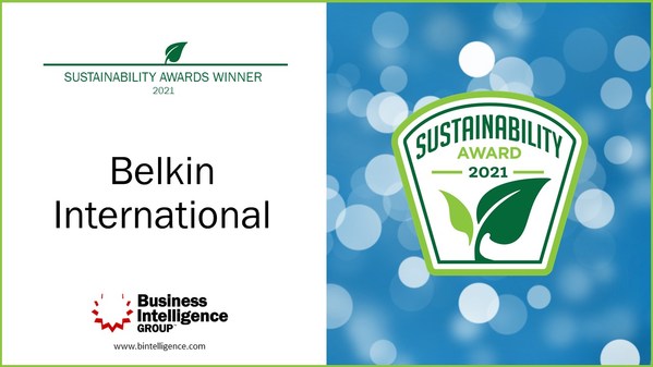 Belkin International, 2021년 지속가능성 어워드(Sustainability Awards)에서 지속가능성 리더십 어워드(Sustainability Leadership Award) 수상