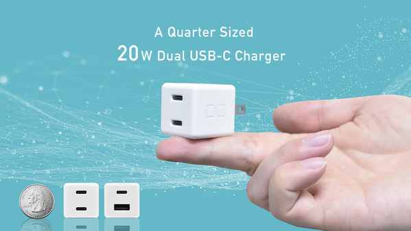 CIO releases a quarter-sized 20W dual USB-C charger project on Kickstarter on September 14.