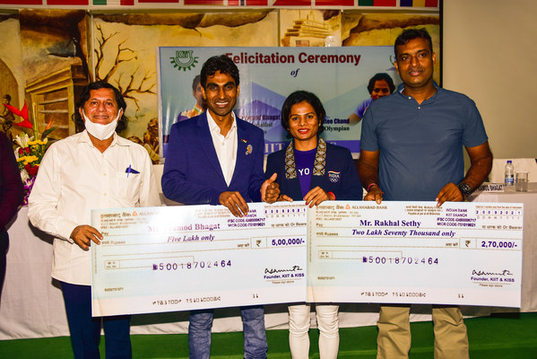 印度奧運選手在卡林加工業技術學院受到熱烈歡迎