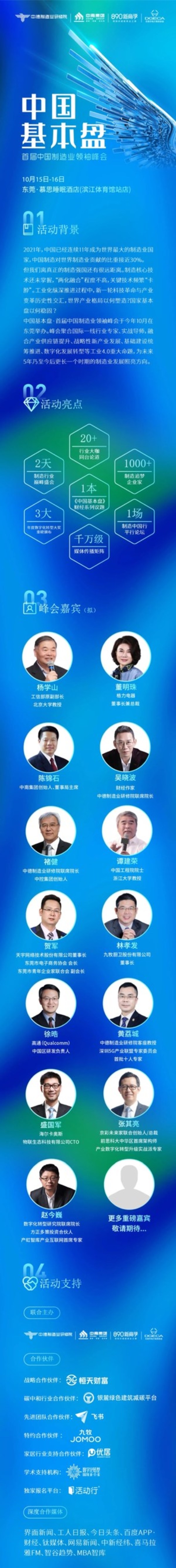 中国基本盘·首届中国制造业领袖峰会详情