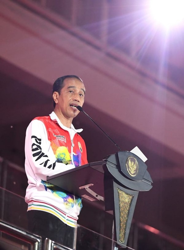 印尼總統佐科-維多多在第20屆印尼國家體育週開幕式上