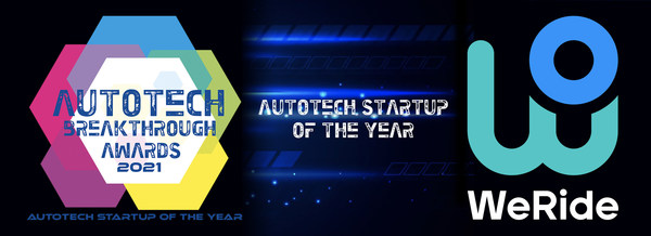 WeRide Named "AutoTech Startup of the Year" In 2021 AutoTech Breakthrough Awards Program