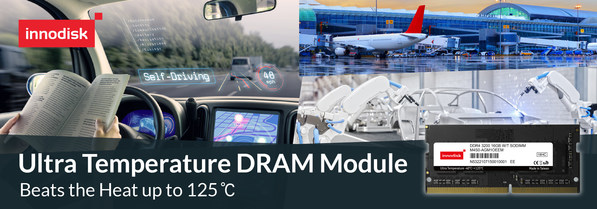 Innodisk Ultra Temperature DDR4 DRAM Module extends the standard industrial-grade maximum temperature up to 125? that meets the requirements of self-driving vehicles, fanless embedded systems, and mission-critical applications. The Ultra Temperature series is available in SODIMM and ECC SODIMM with 16GB and 32GB capacity and is now available for sample distribution.