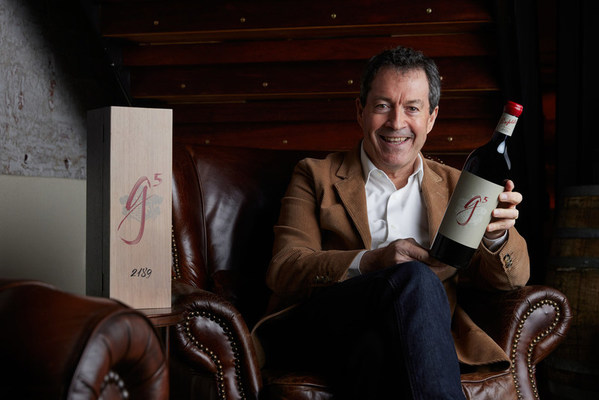 Peter Gago, Penfolds Chief Winemaker with a bottle of Penfolds g5