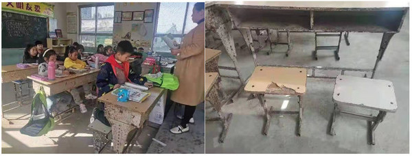 向陽小學的舊桌椅
