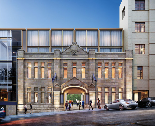 Façade rendering of The Tasman, a Luxury Collection Hotel, Hobart