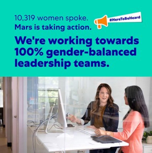 瑪氏正在努力建立100%性別平衡的領導團隊