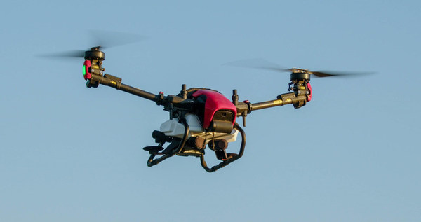 XAG V40 Agricultural Drone operated with broadcast system on board
