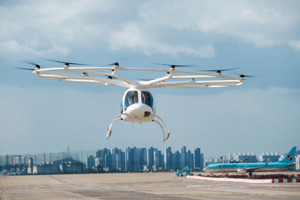 Volocopterが韓国で初の有人エアタクシーのテストフライトを実施