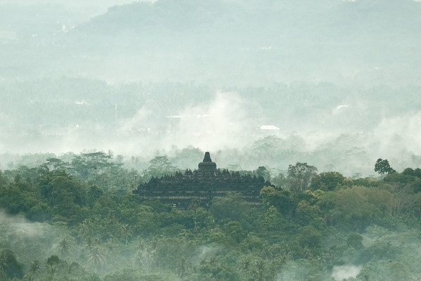 Borobudur Temple, one of the UNESCO Cultural Heritage Sites, is located in Magelang Regency, Central Java, Indonesia.