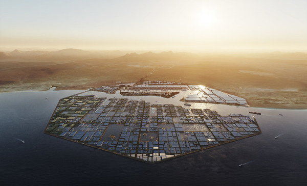 沙特王储穆罕默德-本-萨勒曼正式宣布建立世界上最大的水上漂浮工业综合体 OXAGON