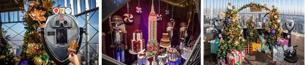 NYC의 심장부에 위치한 윈터 원더랜드: 엠파이어 스테이트 빌딩이 크리스마스 장식, 윈도우 디스플레이 그리고 특별 이벤트를 마련했다